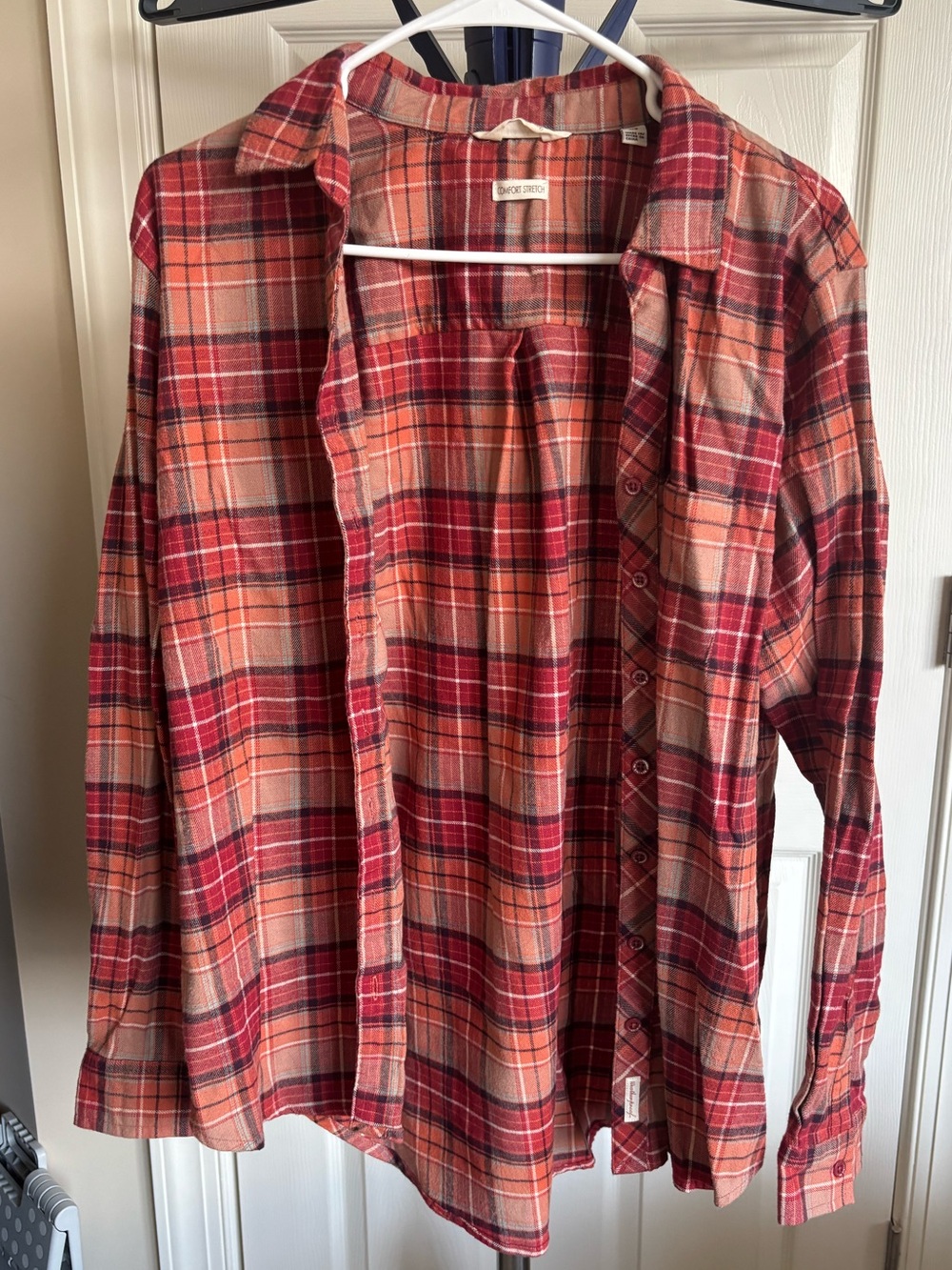 Weatherproof Women’s Red Flannel Plaid Button-Up Shirt